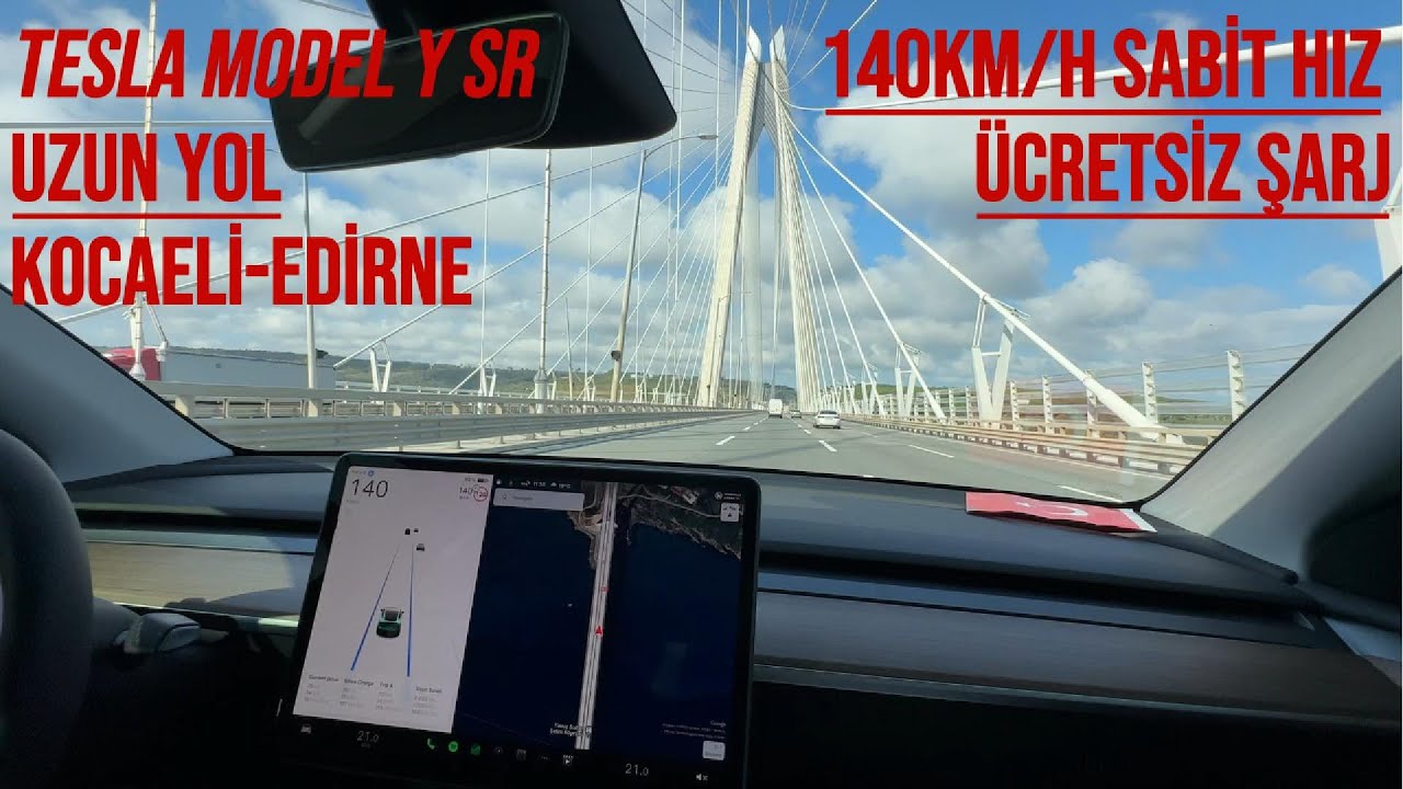 TESLA MODEL Y SR 140KM HIZLA KOCAELİ-EDİRNE UZUN YOL | ÜCRETSİZ ŞARJ | SUPERCHARGER DENEYİMİ