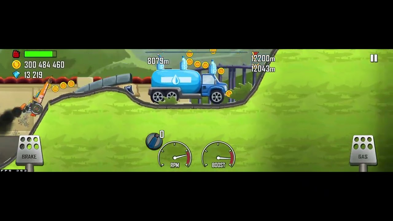 Hill Climb Racing. Action Hero + Dragster 13492 meters. New Stage Record!