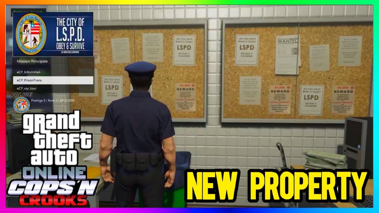 GTA 5 NEW POLICE STATION PROPERTY, Locations, OUTFIT, Buffalo STX. Car, GTA5 DLC (GTA Online Update)