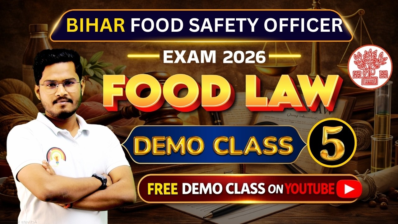 BIHAR FSO 🎯 FREE DEMO CLASS 05 | BTSC FSO 2026 तैयारी | Food Law & Regulation | Bihar FSO Exam