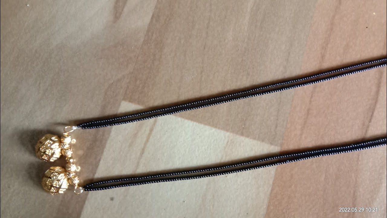Long mangalsutra design.8 simple mangalsutra making with black beads