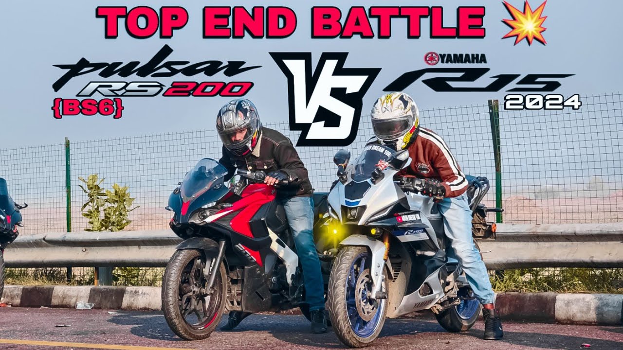 2024 YAMAHA R15M VS PULSAR RS200 BS6🔥||DRAG RACE 💥||RACE TILL THEIR POTENTIAL🥵||RS PLAYED WITH R15..