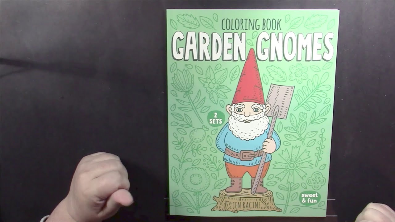 Flip & Review Garden Gnomes by Jen Racine  (Adult Coloring)