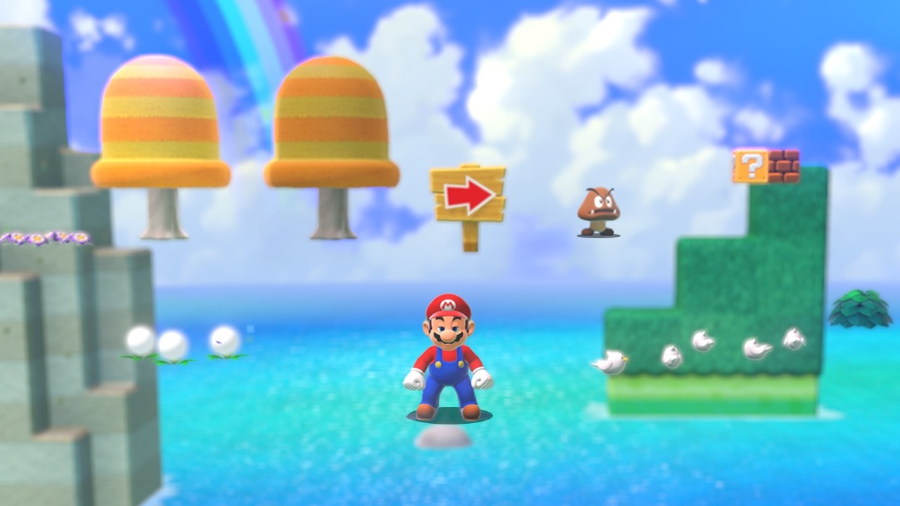 Mario 3D World but the Floor is Invisible, then Find the Flagpoles
