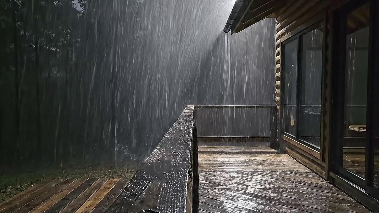 Night Rain Ambience for Sleep with No Thunder for White Noise Therapy | Black Screen Sleep Sounds