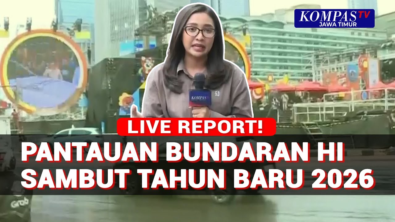 Suasana Bundaran HI Menjelang Tahun Baru 2026, Pengamanan Diperketat!