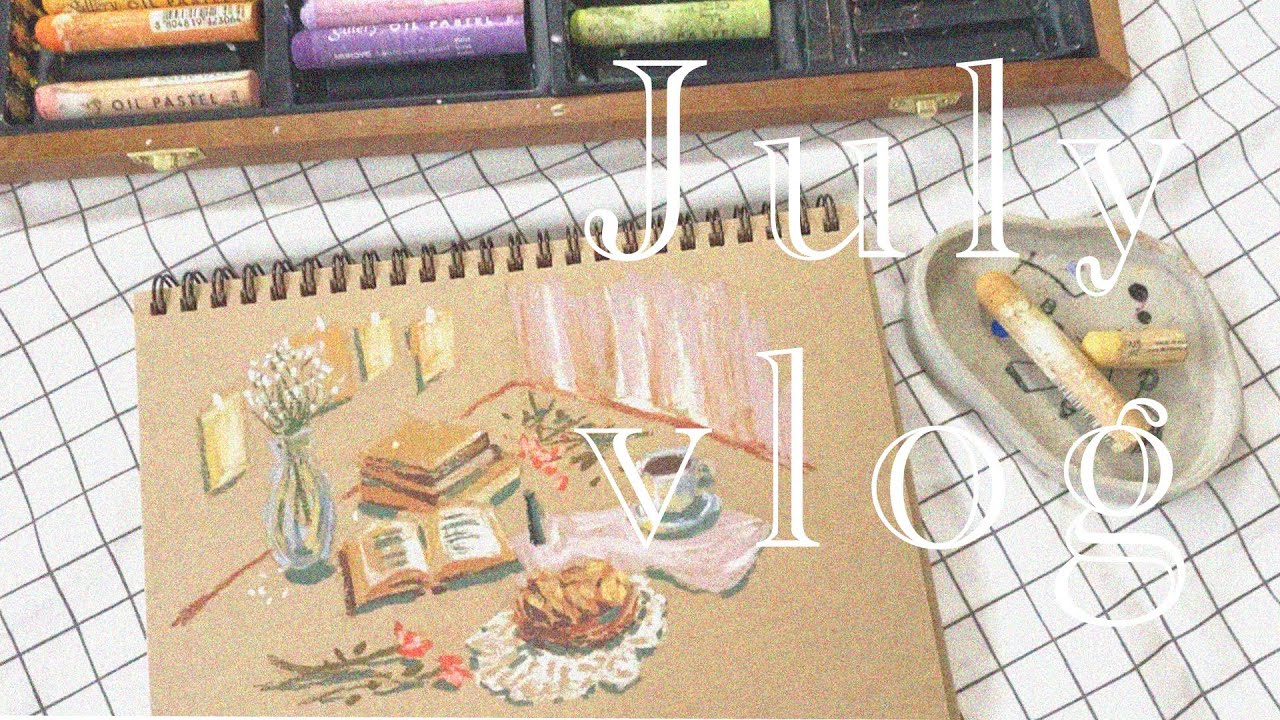 7월 브이로그. 요새 하는 일들, 오일파스텔, 전시 오프닝 | July vlog 1. daily routine, exhibition, oil pastel | isletsol