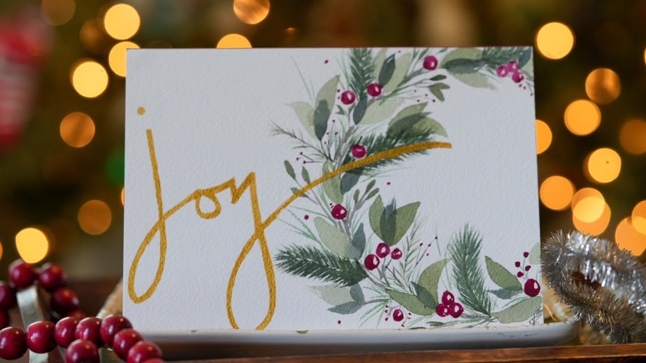 Beginner Friendly Holiday Wreath Watercolor Painting: A Step-By-Step Tutorial! #christmas #holiday