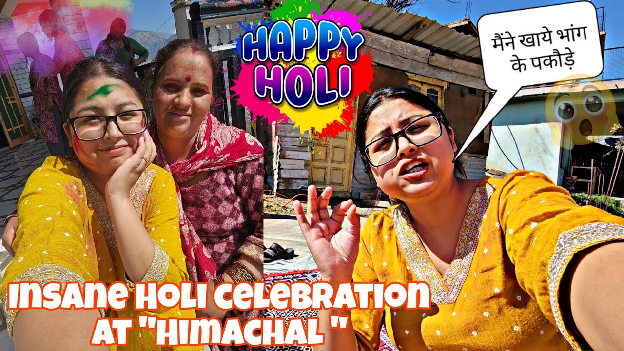 Meri Pheli Holi Himachal k logo k saath🎉✨️// Traditional dish try ki👌😋 #yumivlogs 