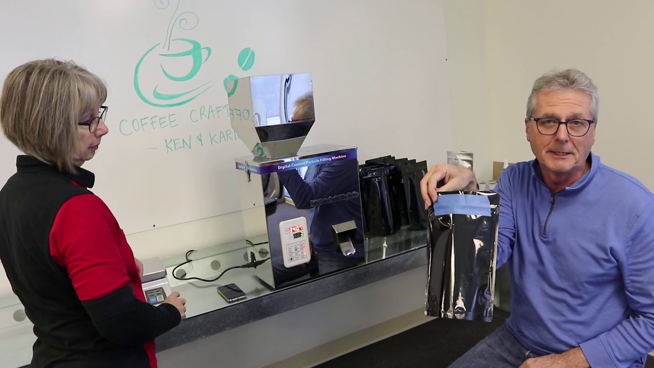 Fill and weight coffee whole beans