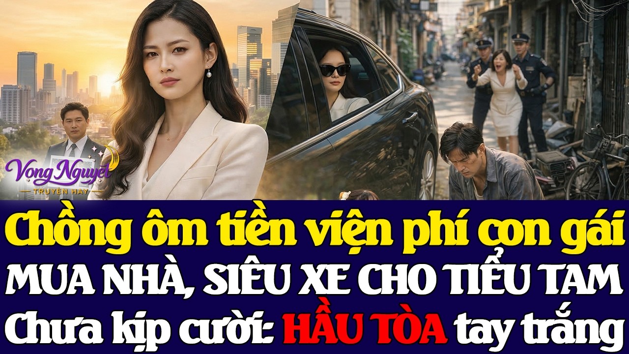 Chồng ô.m t.iền v.iện phí con g.ái MUA NHÀ, SIÊU XE CHO TIỂU TAM. Chưa kịp cười: h.ầu tòa tay trắng