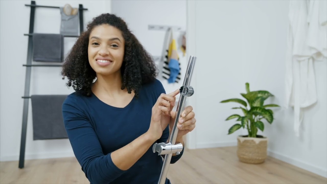How to: een GROHE QuickFix doucheglijstang met verstelbare wandhouders monteren met GROHE QuickGlue