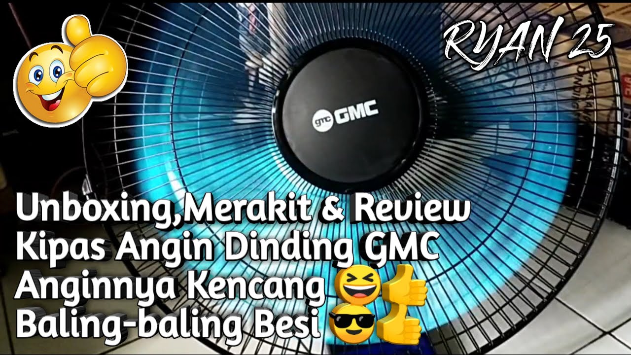 Unboxing,Merakit & Review Kipas Angin Dinding GMC 😎👍 Anginnya Kencang Banget & Baling-baling Besi
