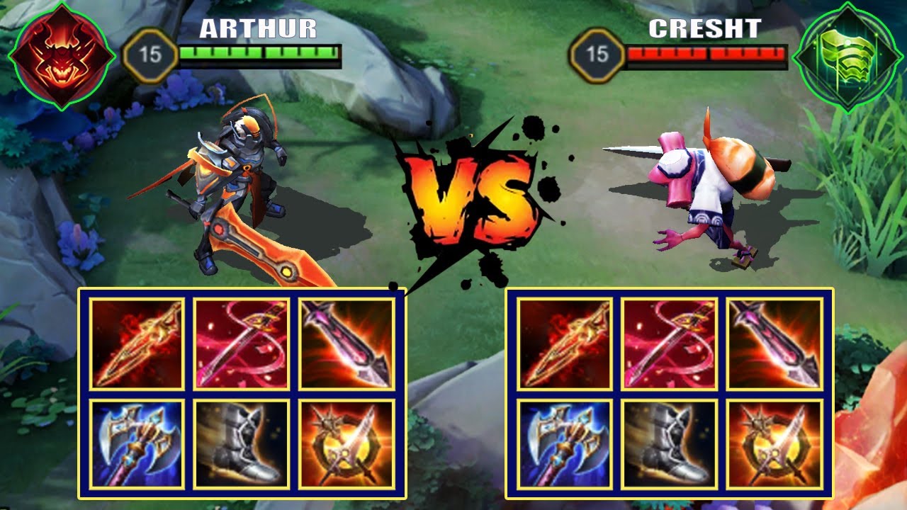 ARTHUR FULL DAME vs CRESHT FULL DAME | FULL BUILD FIGHT | Liên Quân Mobile/AOV/ROV