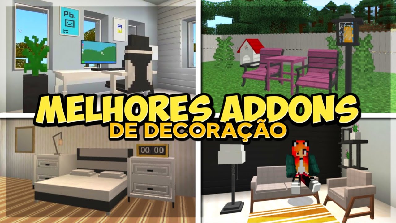 🦊TOP MELHORES ADDONS DE DECORAÇÃO PARA MINECRAFT PE! 1.21