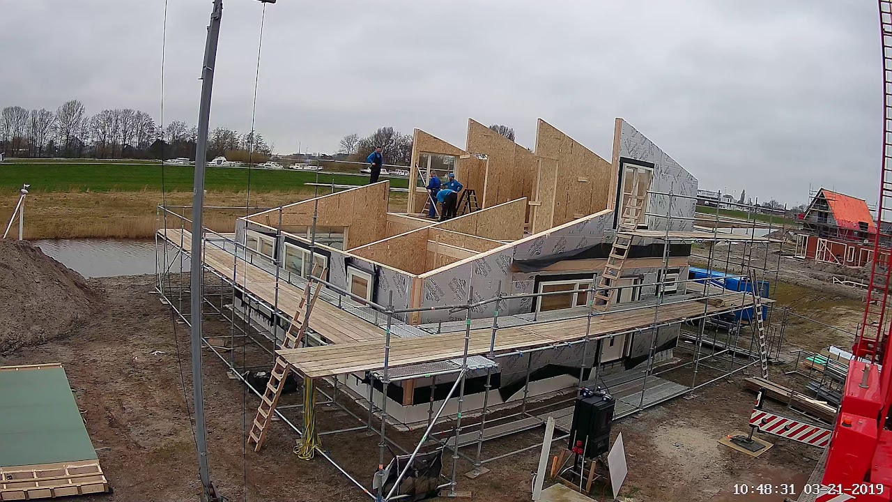 timelapse prefab woning in 1 dag - 5mp pro ip camera set