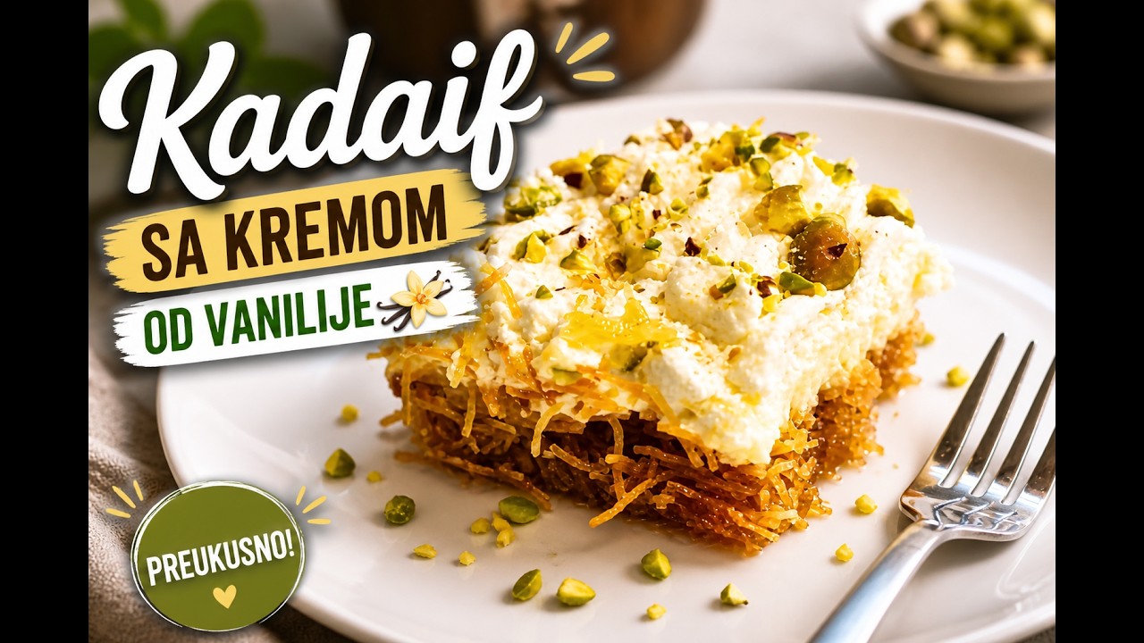 Kadaif sa kremom od vanilije &mdash; savr&scaron;ena orijentalna poslastica