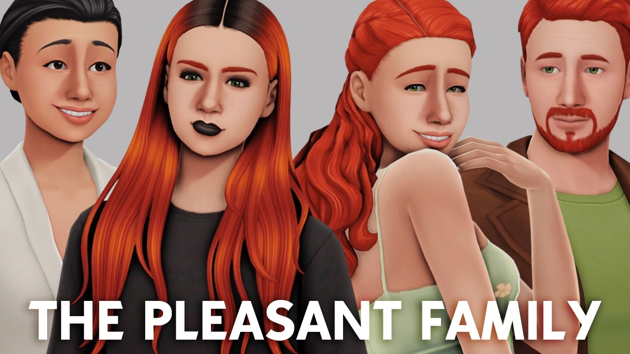 Sims 2 x Sims 4 - The Pleasant Family 🖤...(Sims 4 Create-A-Sim)