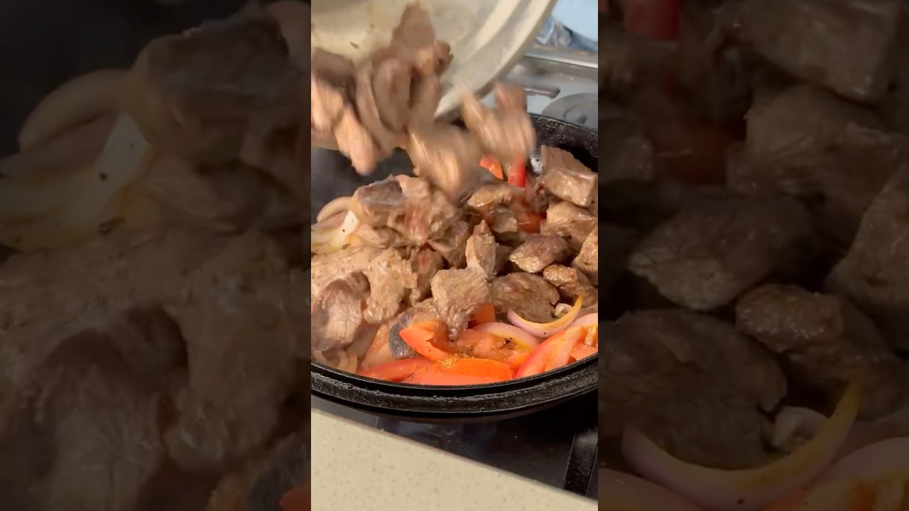 Carne Salteada 🥩 super jugosa y deliciosa en minutos #achiote18 #cena #carne