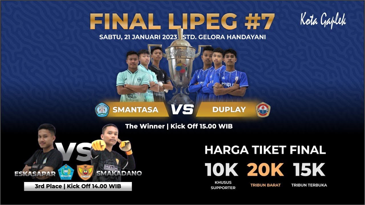 [LIVE] FINAL LIGA PELAJAR GUNUNGKIDUL #7 STD. GELORA HANDAYANI | Smantasa VS Duplay