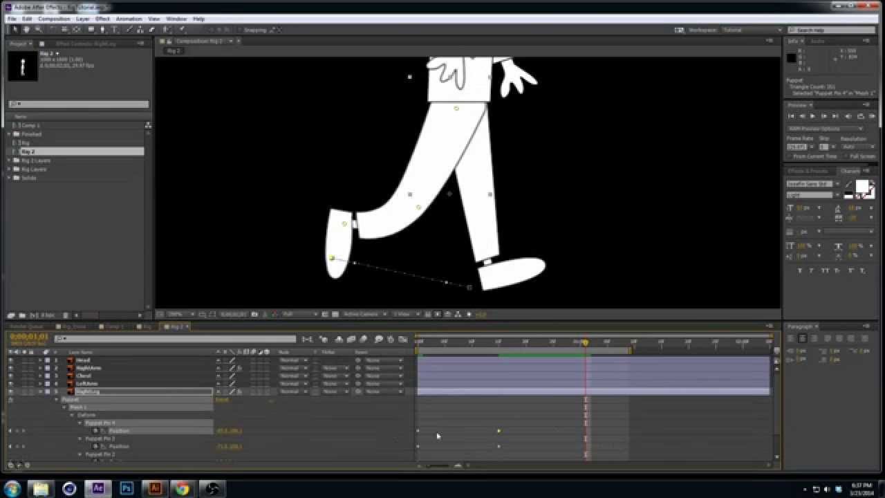 Tutorial : Rigging a Character In After Effects