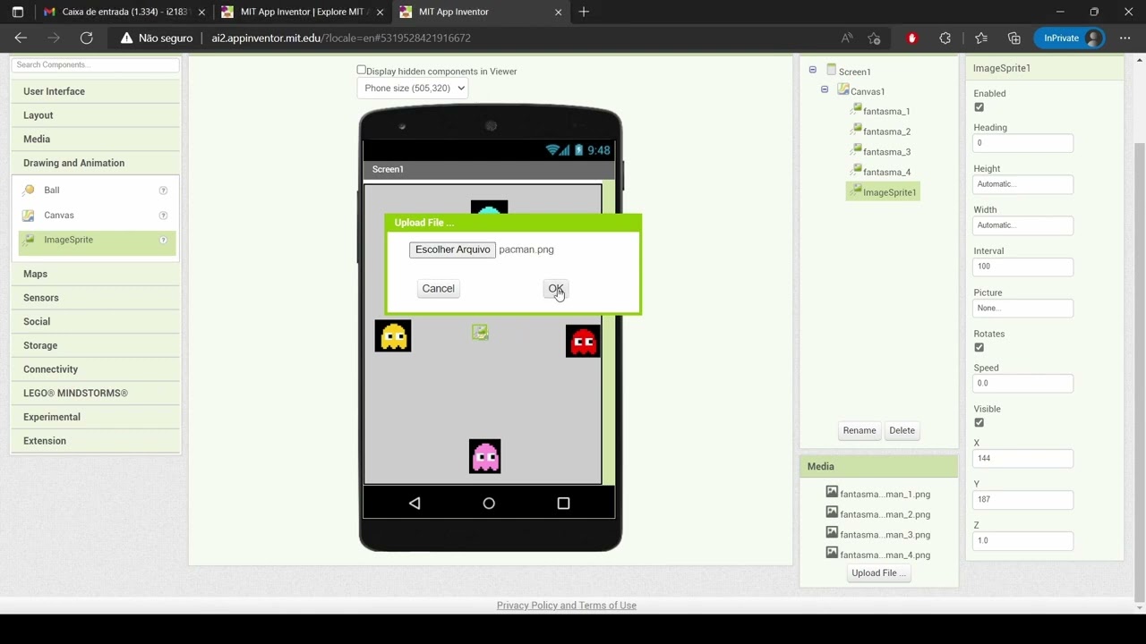 Pacman no App Inventor