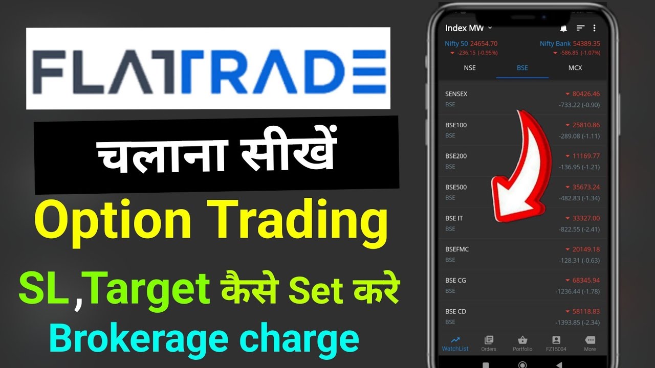 Flattrade App Option Trading , SL & Target , Brokerage Charge | Learn how to use Flattrade App ||