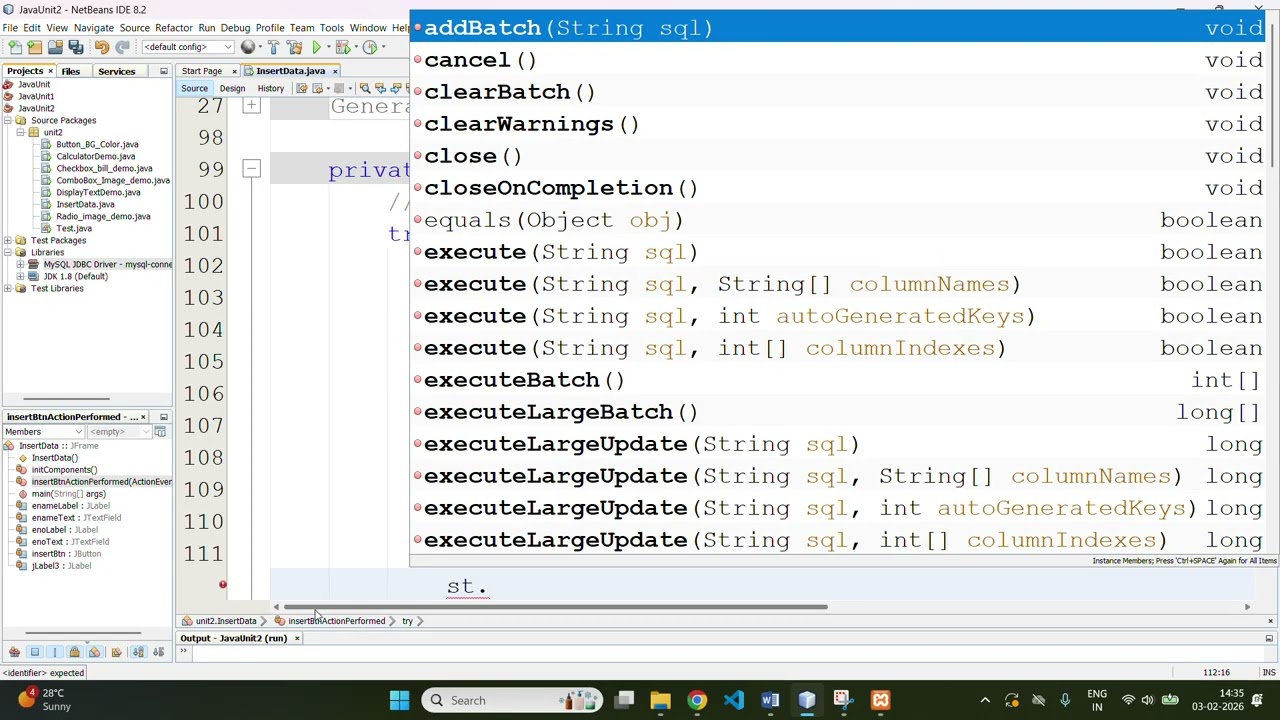 Swing Insert Data