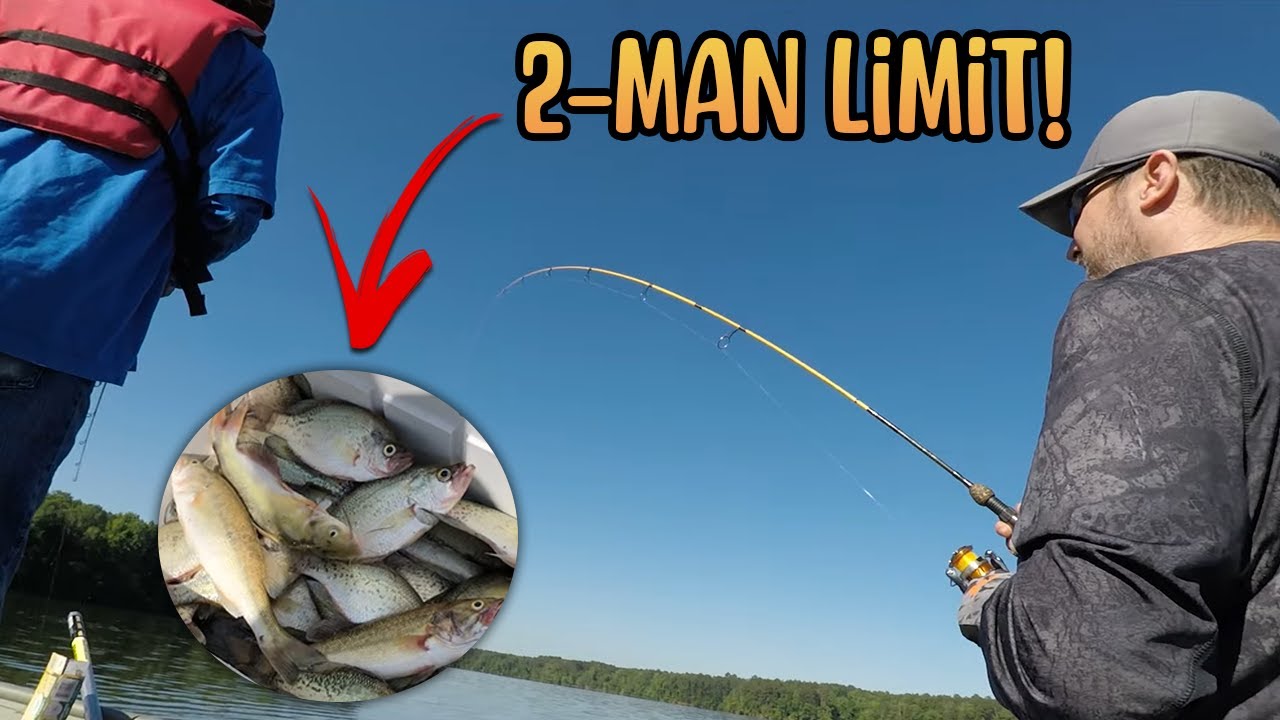 Summer Crappie Fishing on a LOADED Brush Pile! Caught a 2-Man Limit!!