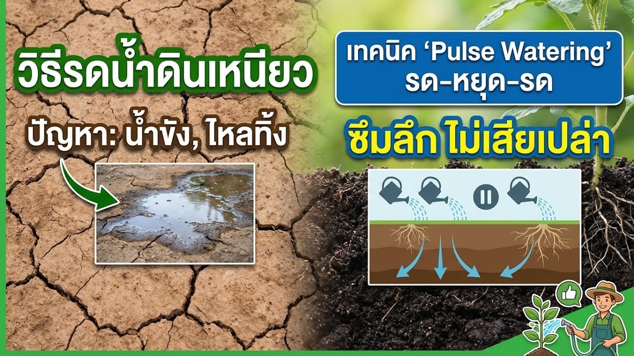 รดน้ำดินลูกรัง-เทคนิค Pulse Watering ให้ซึมลึก ไม่เปลืองน้ำ