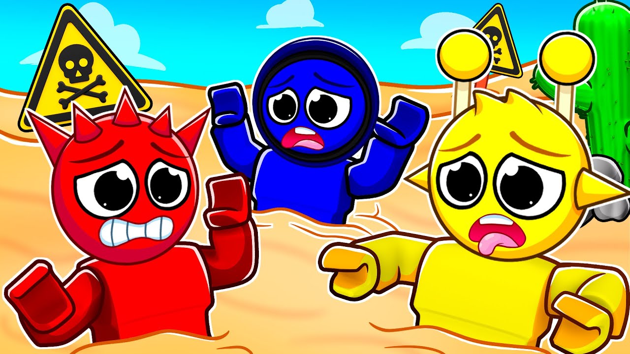 Can SIMON & RADDY ESCAPE ALL QUICKSAND TRAPS In Roblox (Sprunki)