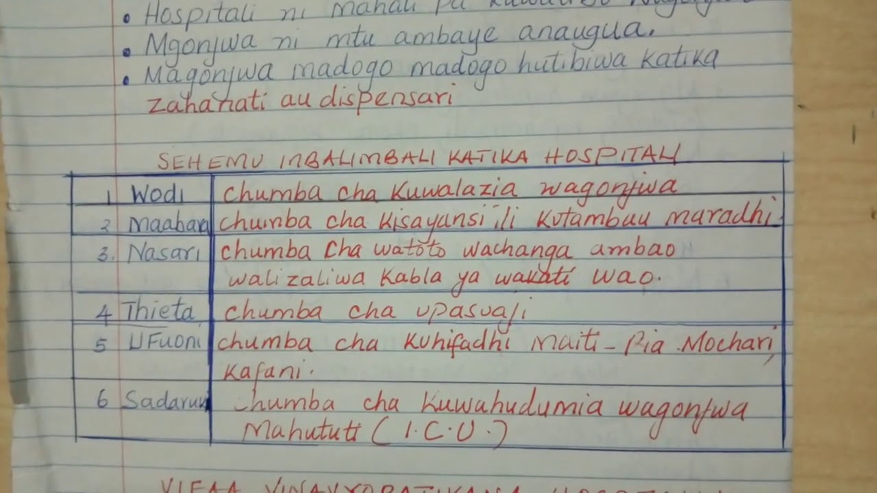 MSAMIATI WA HOSPITALI