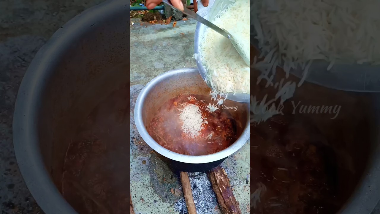 Wood Fire 🔥 MUTTON BIRYANI 🐐 Our Village Tradition 🤗💯