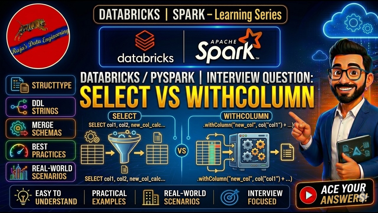 92. Databricks | Pyspark | Interview Question | Performance Optimization: Select vs WithColumn