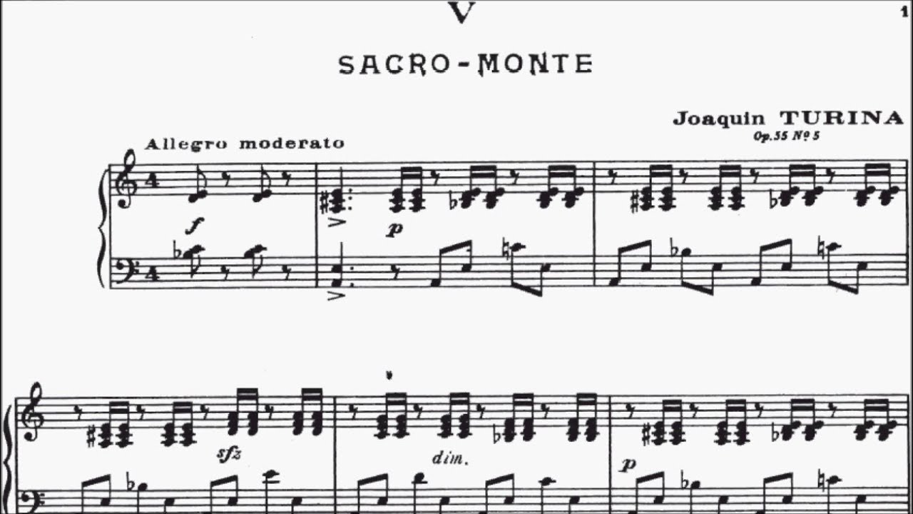 AMEB Piano Series 18 Grade 8 D4 Turina Sacro-Monte Op.55 No.5 Sheet Music