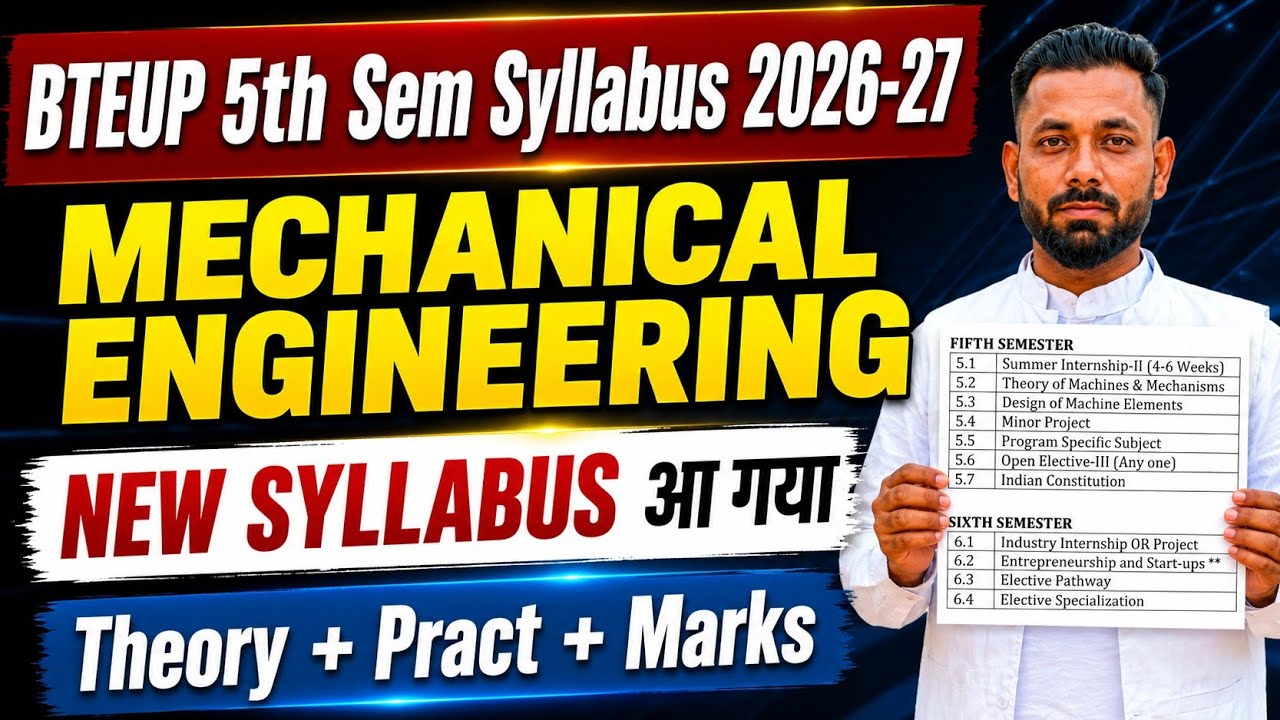 BTEUP 5th Semester Mechanical Engineering Syllabus 2026-27 | Mechanical Engineering 5th Sem Syllabus