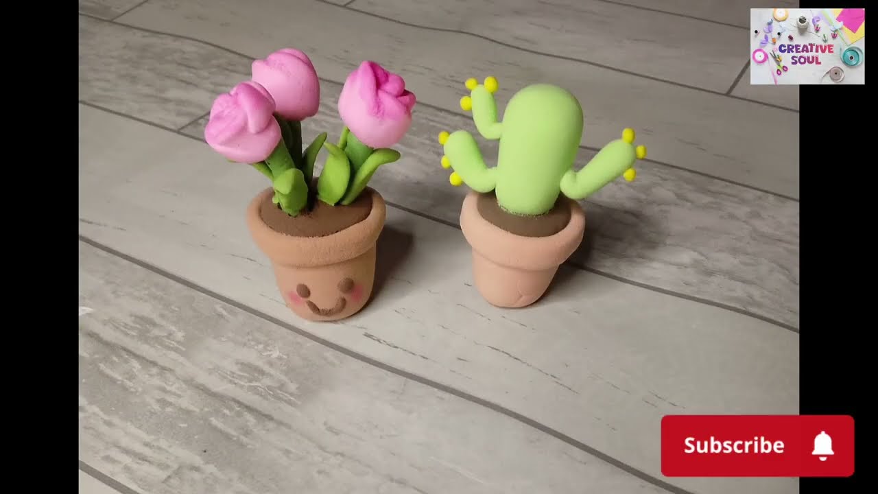 How to make a plant pot with clay | DIY cute flower pot | Cute clay art idea | step by step tutorial
