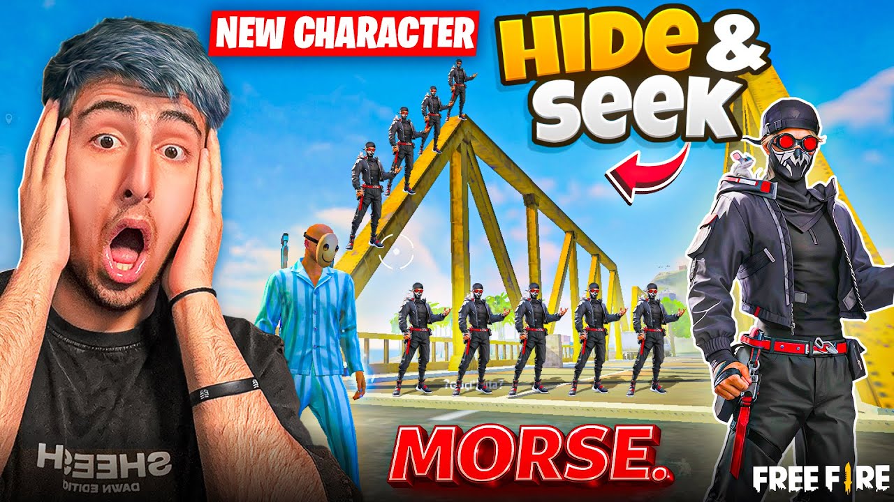 HIDE & SEEK With New Character Morse😱😍1 Police Vs 30 Noobs [A_s Gaming] - Free Fire Max