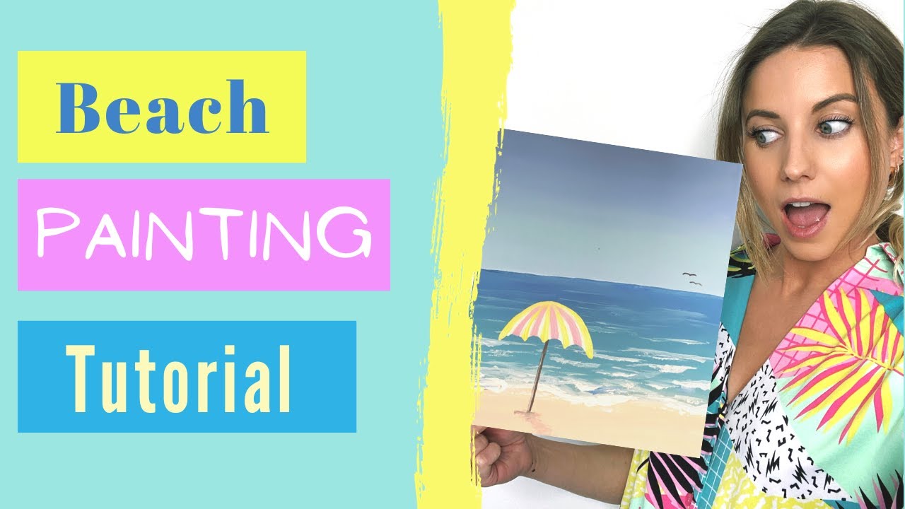 Beach Acrylic Painting Tutorial - Step By Step - Sip and Paint