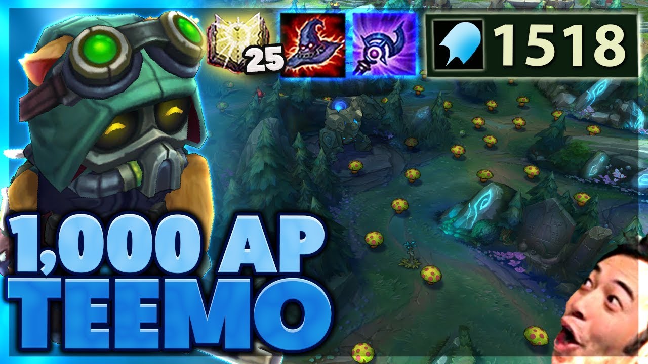 60% CDR MUSHROOMS | ACROSS THE MAP QUADRAKILL | 1,000 AP TEEMO - Bunny FuFuu