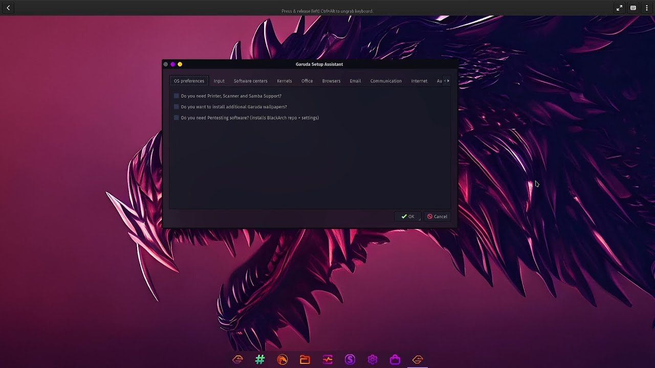 Garuda Setup Assistant - Set OS Preferences and Quickly Install Applications