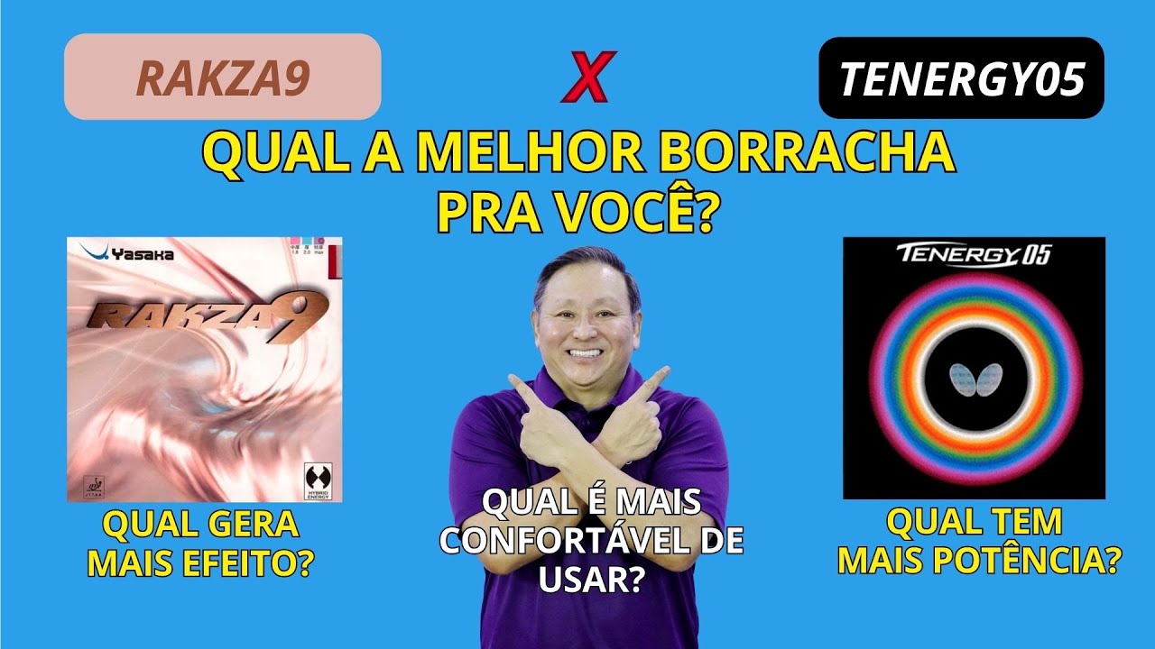 COMPARATIVO COMPLETO TENERGY 05 X RAKZA 9 || TÊNIS DE MESA - PING PONG