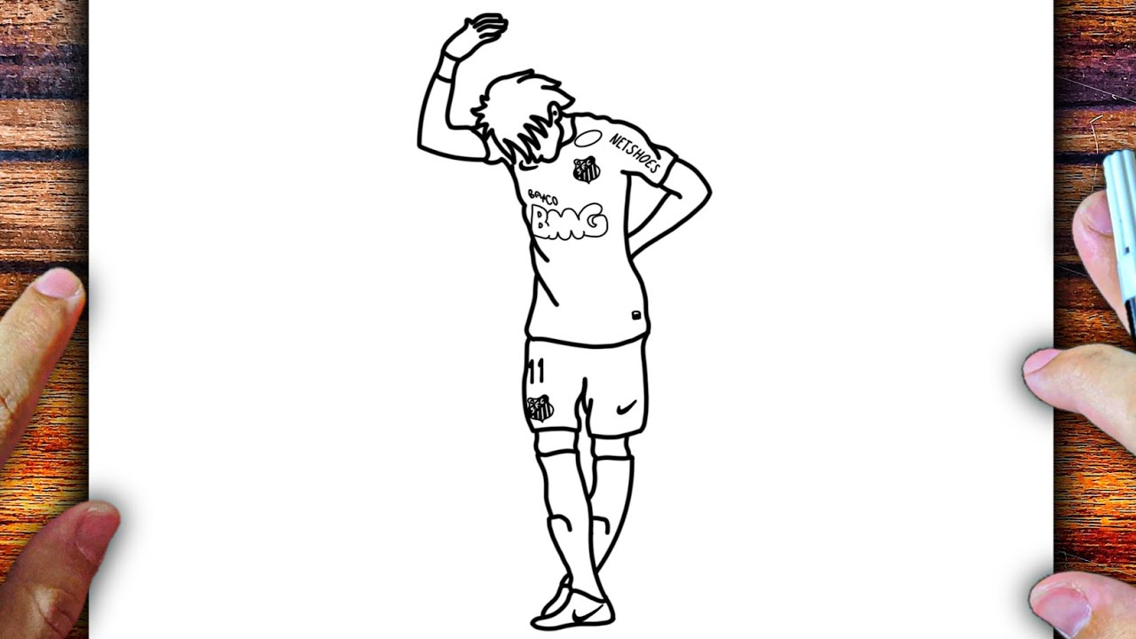 COMO DESENHAR O NEYMAR DO SANTOS - CÓMO DIBUJAR A NEYMAR DO SANTOS