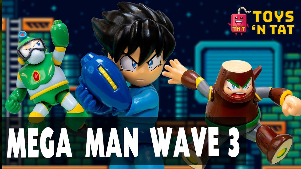 Mega Man Wave 3 Figures by Jada Toys Are Here! Helmetless Mega Man, Bubble Man & Wood Man Breakdown