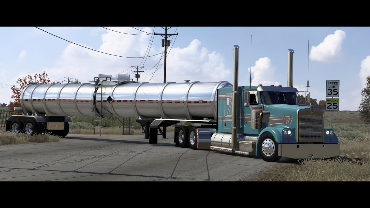American Truck Simulator 2024 1.52 FREE Kenworth W900 - Fruehauf Tanker- MHAPRO -PNG 4K