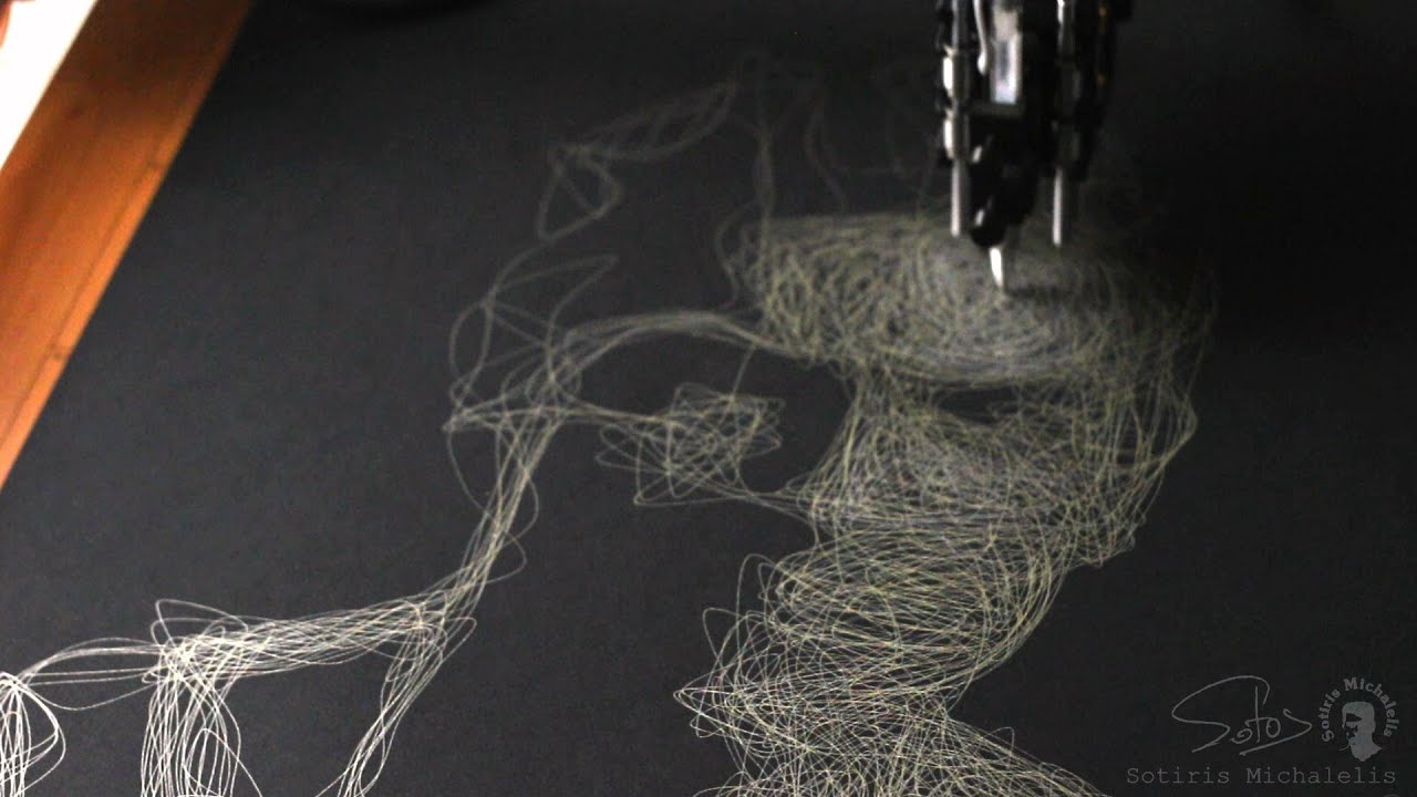Low Key portrait [Pen plotter]