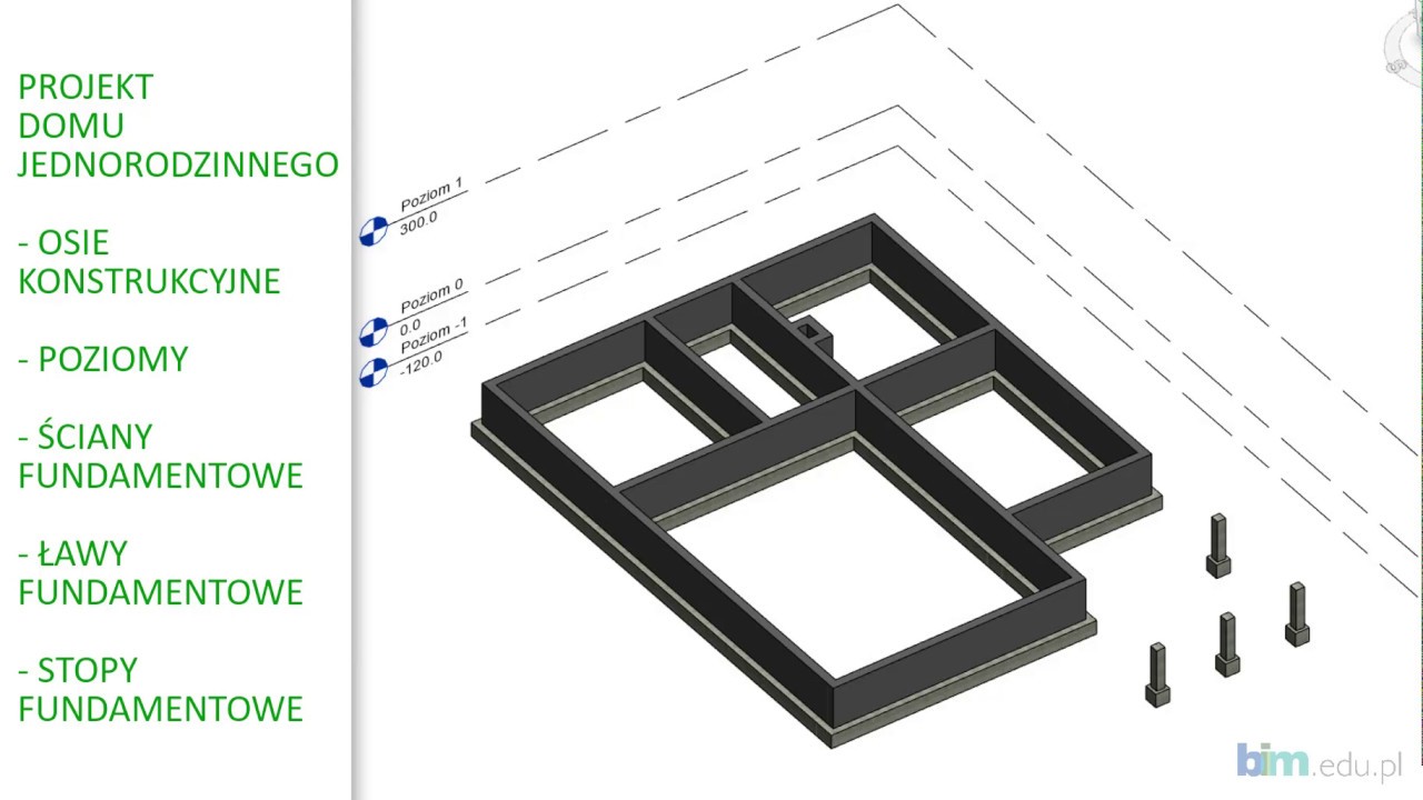 REVIT - Projekt domu jednorodzinnego - Fundamenty cz.1