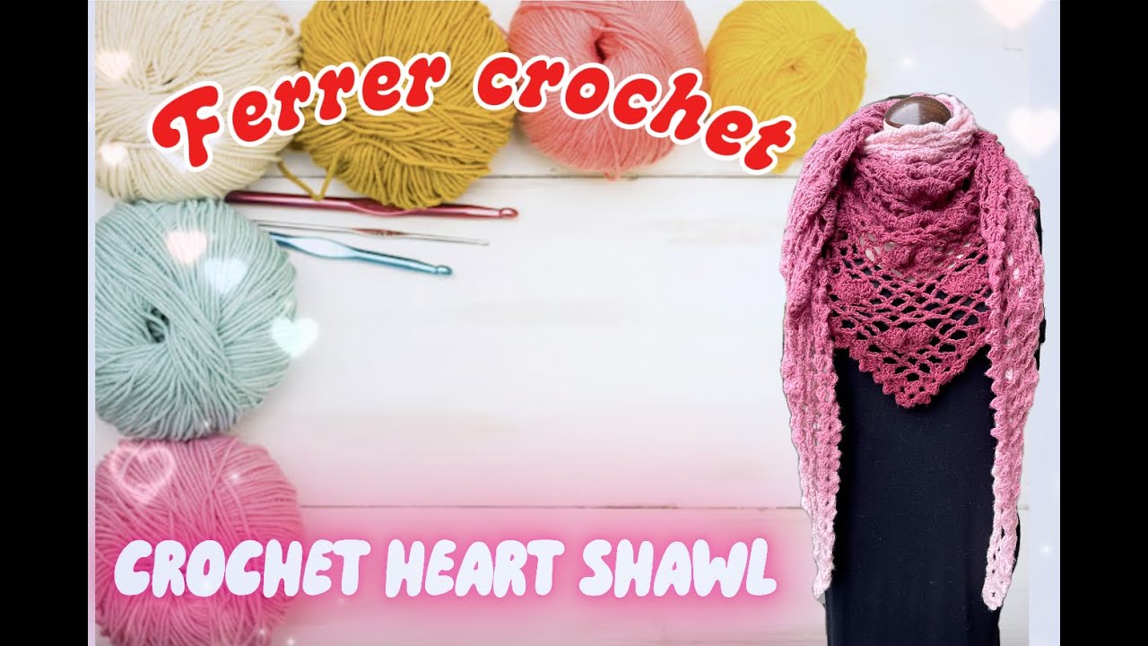 Crochet Heart shawl for beginners 💝 #crochet #shawl #valentinesday