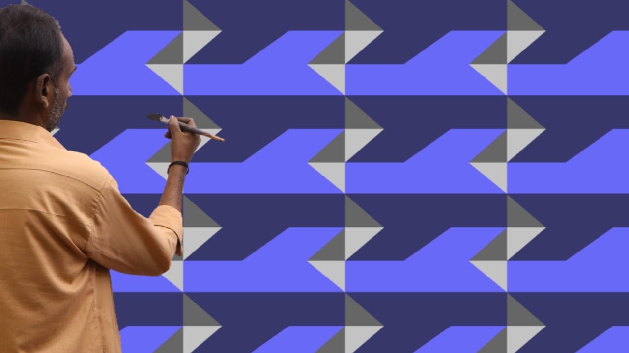 How To Make 3D Design Pattern | 3D Wall Painting | 3D Wall Ideas | Interior Design