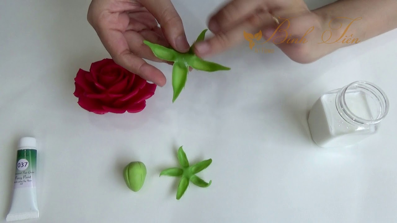 Dạy làm hoa đất sét Hoa Hồng ( chi tiết, tỉ mỉ, phần 2/4)